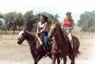 Midnight Angel (Debbie) and Killer Elite (Anita) enjoy some horseback riding (Chicago Knockers)